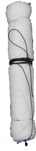 Kittner Roll gauze sponge 15508 with retract cord in sterile packaging.